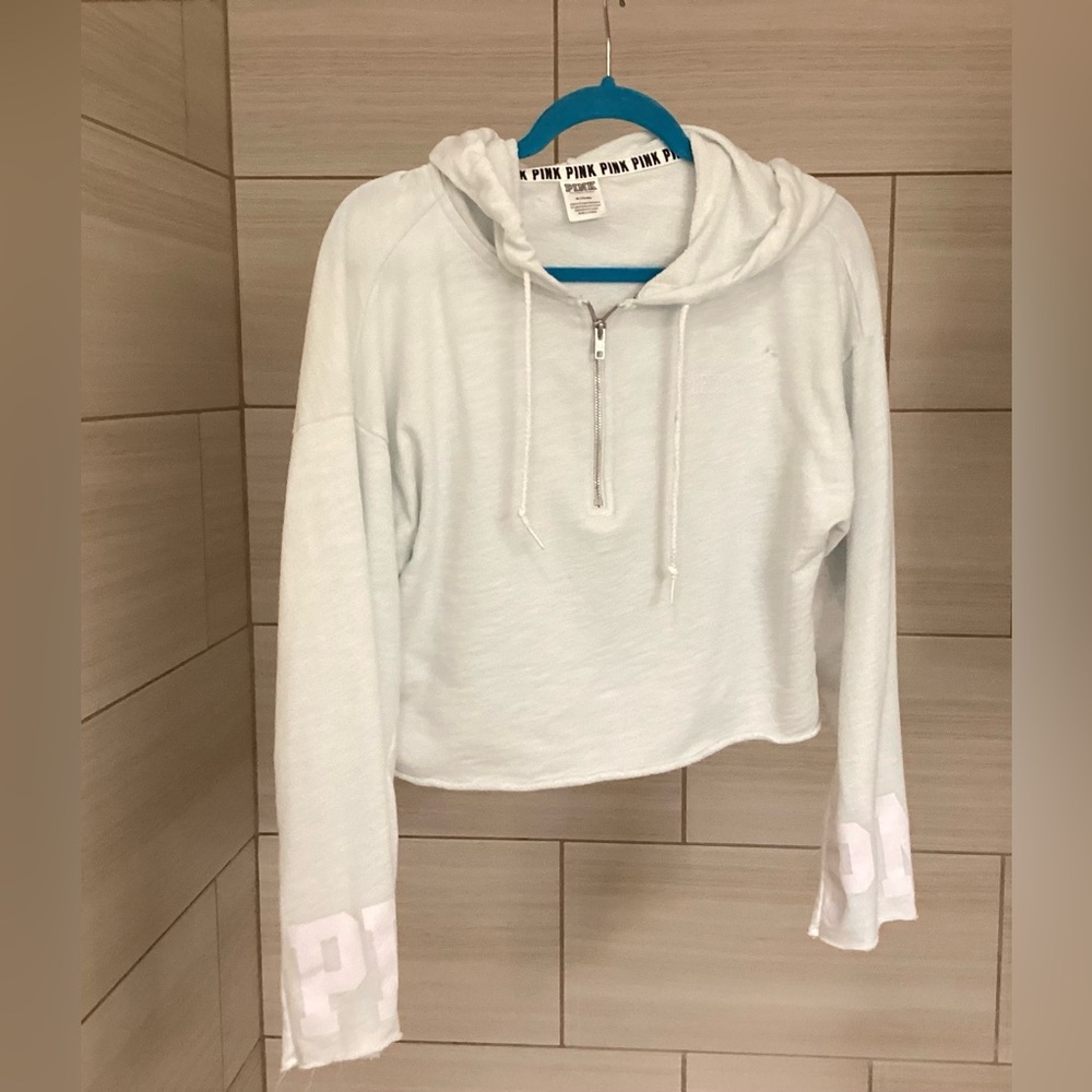 PINK Victoria's Secret Cropped Half-Zip Pullover Sweatshirt